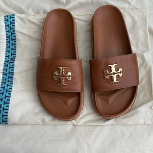 Tory Burch Everly Anatomic Lug Nappa Leather Slide Sandal